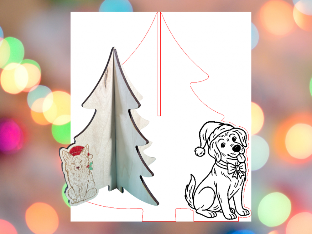 Slotted Tree with Dog | BDR Creative Studios