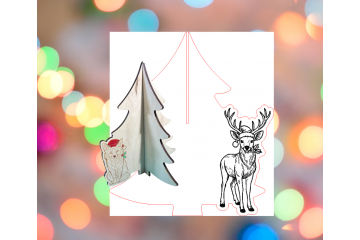 Slotted Tree with Deer