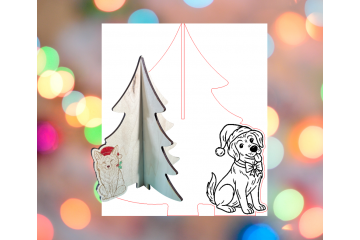 Slotted Tree with Dog