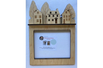 Weave and hang decorative wall loom  Row of houses